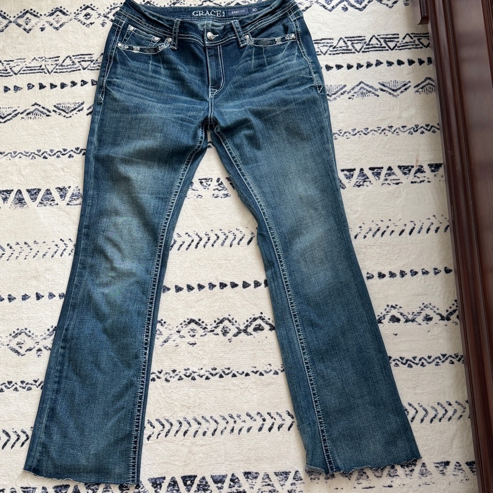 Grace in LA Women's Denim Flare Jeans